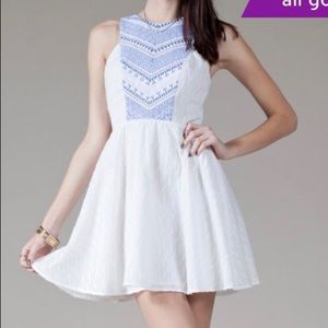 Flying Tomato White and Blue Dress